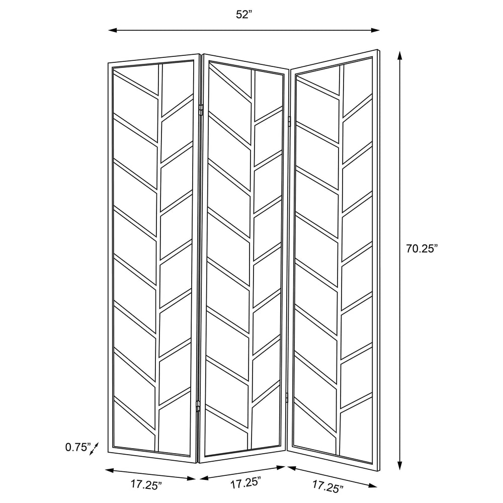 Biombo plegable Shoji de 3 paneles Mila en nogal