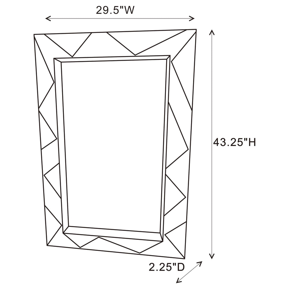Espejo de pared geométrico rectangular Rhonda dorado