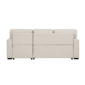 Pompano Collection Sectional with Right Chaise, Pull-out Bed, Hidden Storage and Shelves, Charging Ports