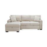 Pompano Collection Sectional with Left Chaise, Pull-out Bed and Hidden Storage, Charging Ports