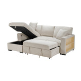 Pompano Collection Sectional with Left Chaise, Pull-out Bed and Hidden Storage, Charging Ports