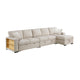 Pompano Collection Sectional with Right Chaise, Pull-out Bed, Hidden Storages and Shelves, Charging Ports