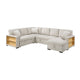 Pompano Collection Sectional with Right Chaise, Pull-out Bed, Hidden Storages and Shelves, Charging Ports