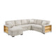 Pompano Collection Sectional with Left Chaise, Pull-out Bed, Hidden Storages and Shelves, Charging Ports