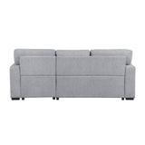 Pompano Collection Sectional with Right Chaise, Pull-out Bed, Hidden Storage and Shelves, Charging Ports