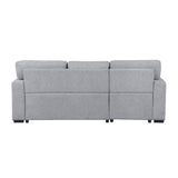 Pompano Collection Sectional with Left Chaise, Pull-out Bed, Hidden Storages and Shelves, Charging Ports
