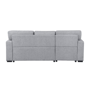 Pompano Collection Sectional with Left Chaise, Pull-out Bed, Hidden Storages and Shelves, Charging Ports