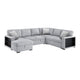 Pompano Collection Sectional with Left Chaise, Pull-out Bed, Hidden Storages and Shelves, Charging Ports
