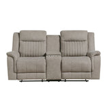 Dean Collection Double Reclining Love Seat with Center Console