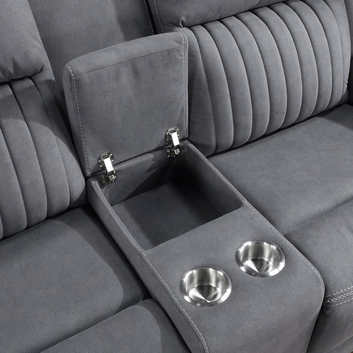 Dean Collection Double Reclining Love Seat with Center Console