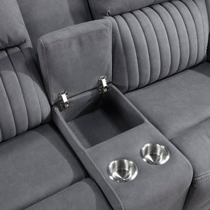 Dean Collection Double Reclining Love Seat with Center Console