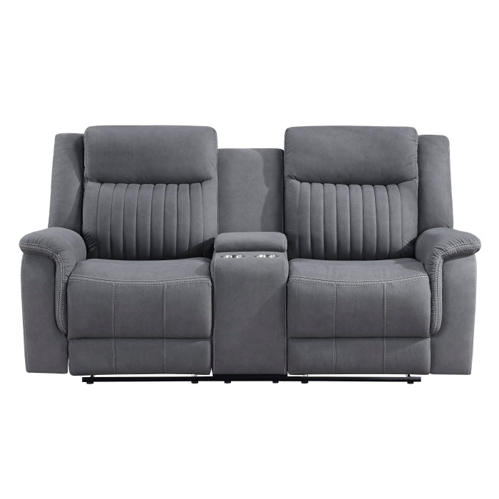 Dean Collection Double Reclining Love Seat with Center Console