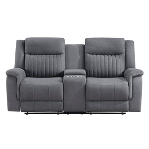 Dean Collection Double Reclining Love Seat with Center Console