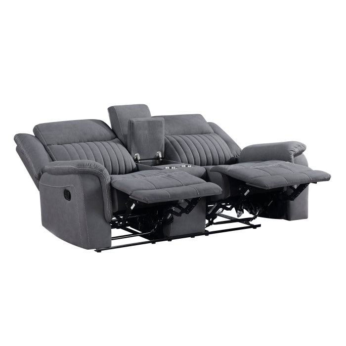 Dean Collection Double Reclining Love Seat with Center Console