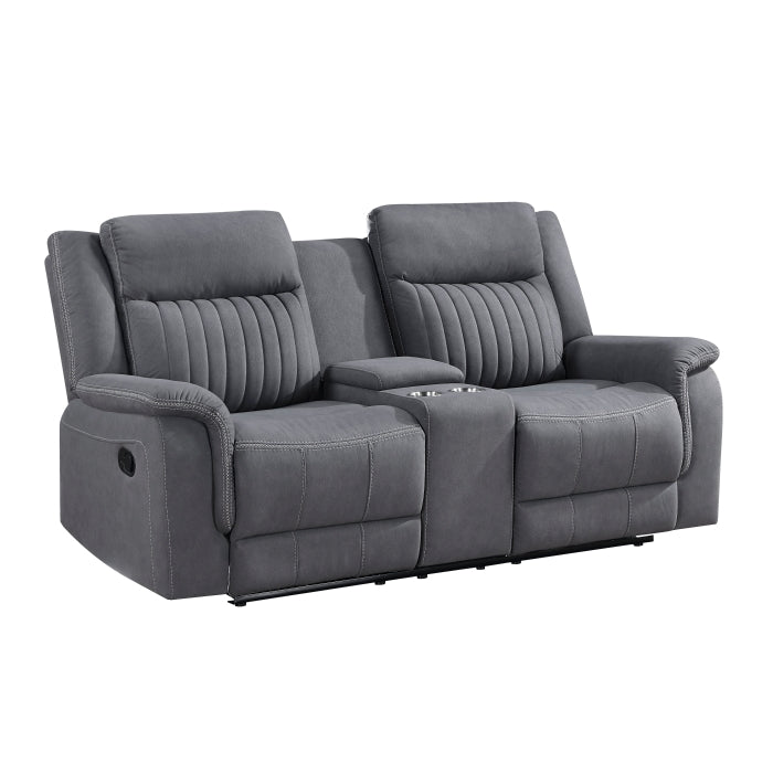 Dean Collection Double Reclining Love Seat with Center Console
