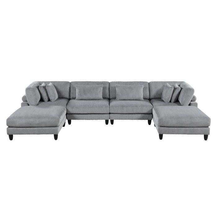 Robstown Collection 6-Piece Modular Sectional with Ottomans