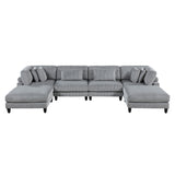 Robstown Collection 6-Piece Modular Sectional with Ottomans