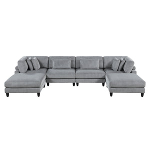 Robstown Collection 6-Piece Modular Sectional with Ottomans