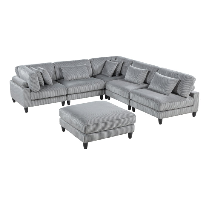 Robstown Collection 6-Piece Modular Sectional with Ottoman