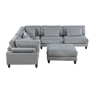 Robstown Collection 6-Piece Modular Sectional with Ottoman