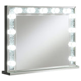 Espejo de tocador de mesa rectangular Wilmer con iluminación plateada