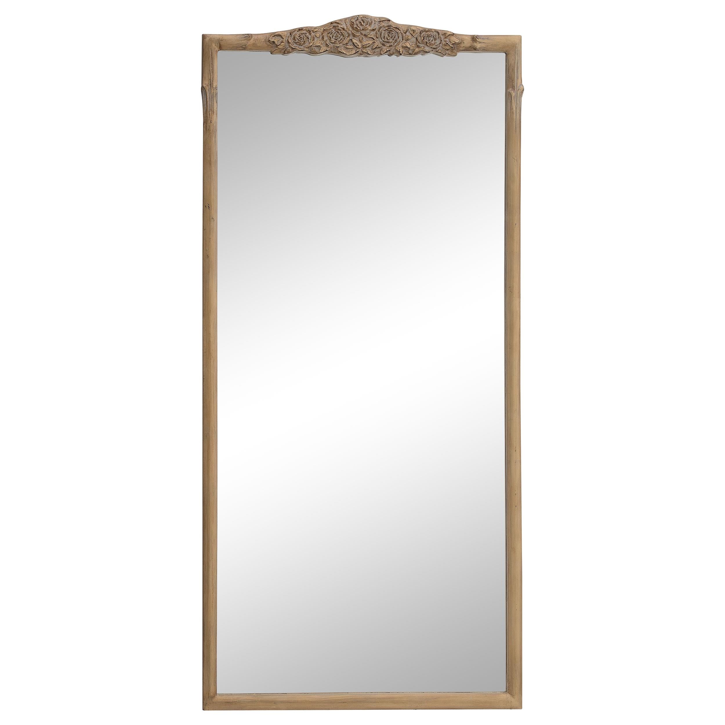 Sylvie 30 x 65 Inch French Provincial Floor Mirror Gold