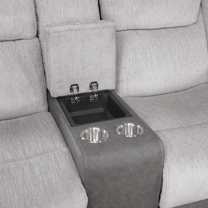 Harriette Collection Double Reclining Love Seat with Center Console