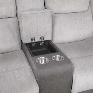 Harriette Collection Double Reclining Love Seat with Center Console