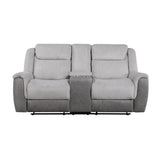 Harriette Collection Double Reclining Love Seat with Center Console