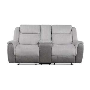 Harriette Collection Double Reclining Love Seat with Center Console