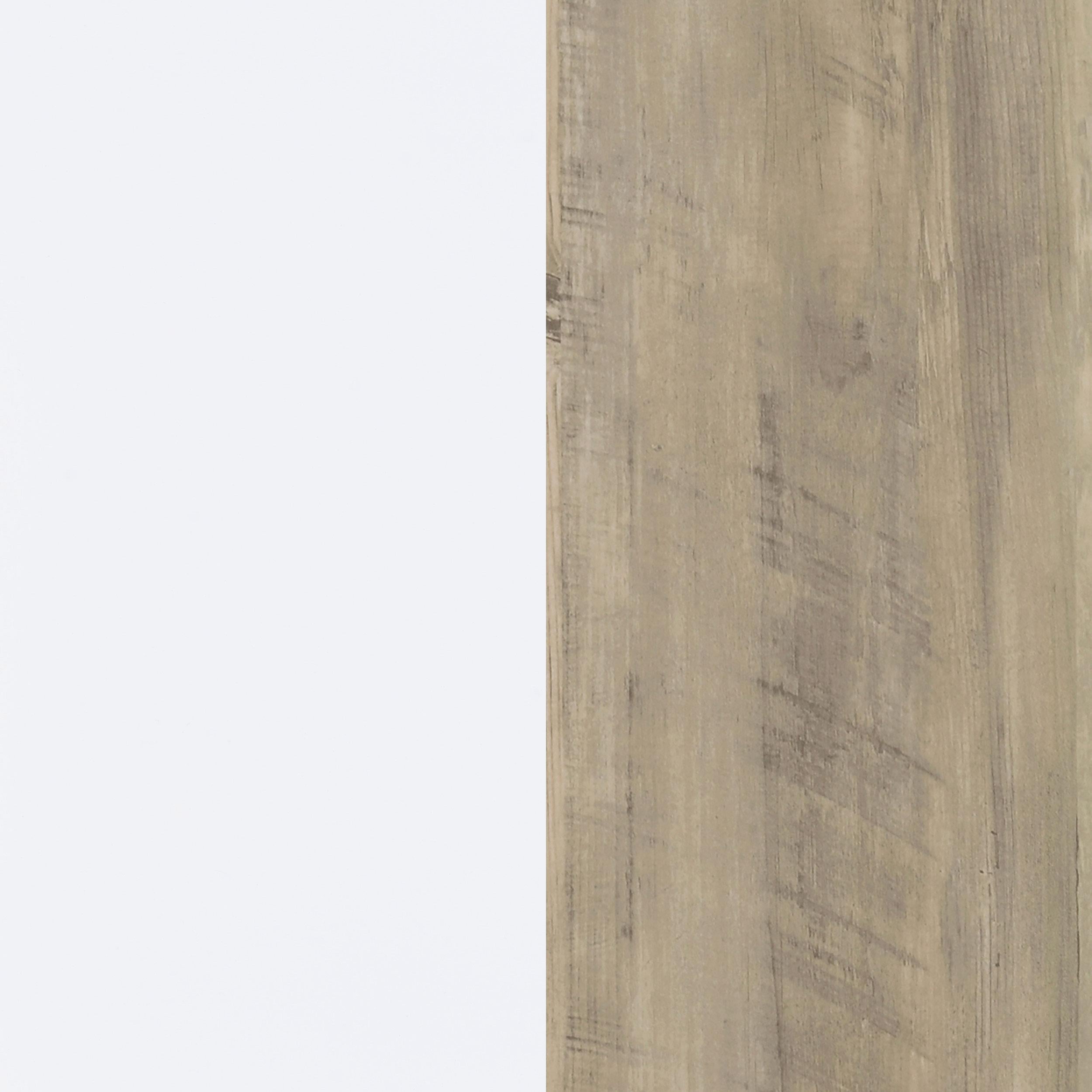 Dalton 65-inch 6-shelf Bookcase White and Distressed Pine