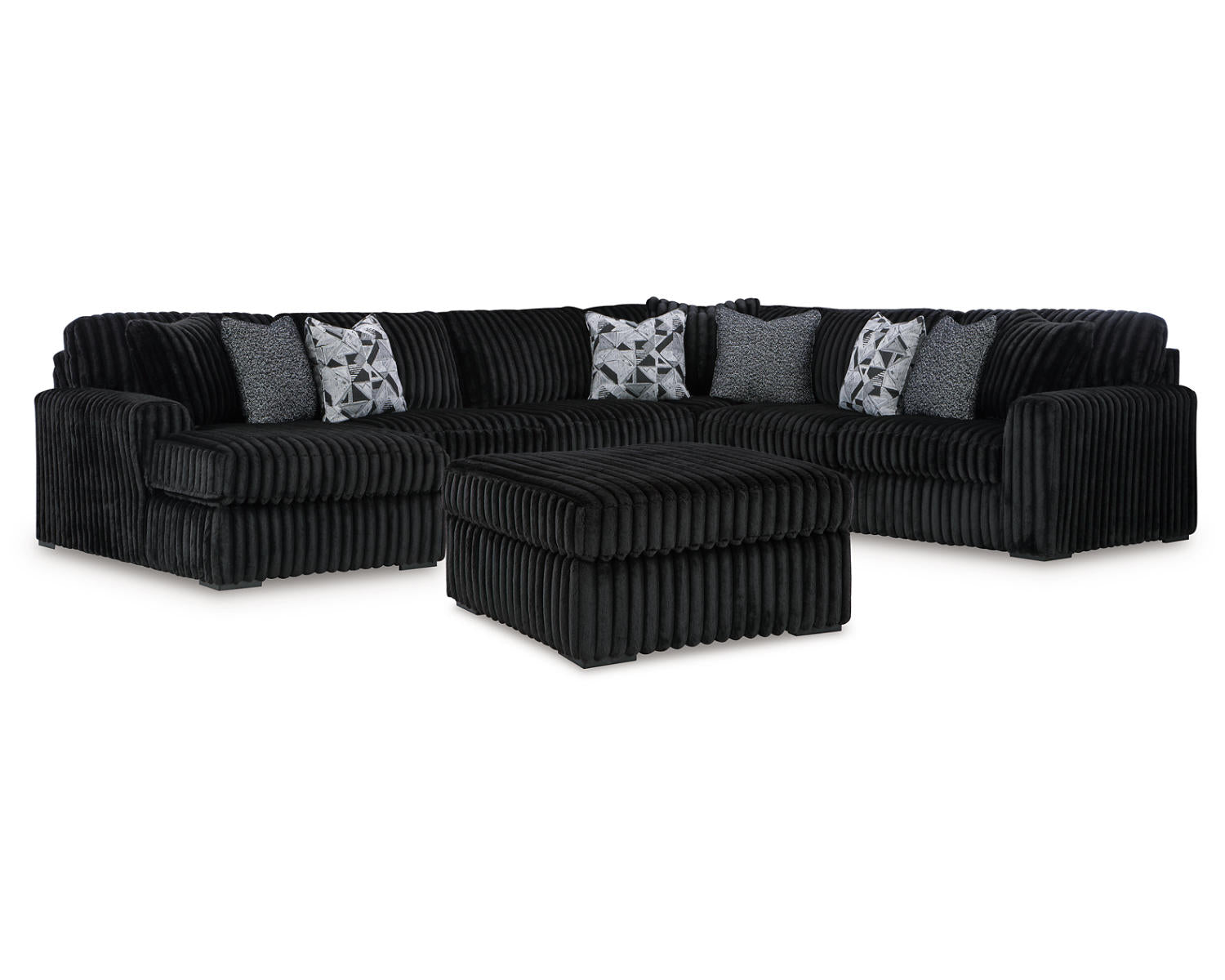 Midnight-Madness 4-Piece Sectional and Ottoman