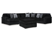 Midnight-Madness 4-Piece Sectional and Ottoman