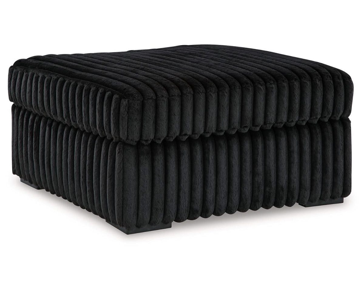 Midnight-Madness 3-Piece Sectional, Chaise and Oversized Accent Ottoman