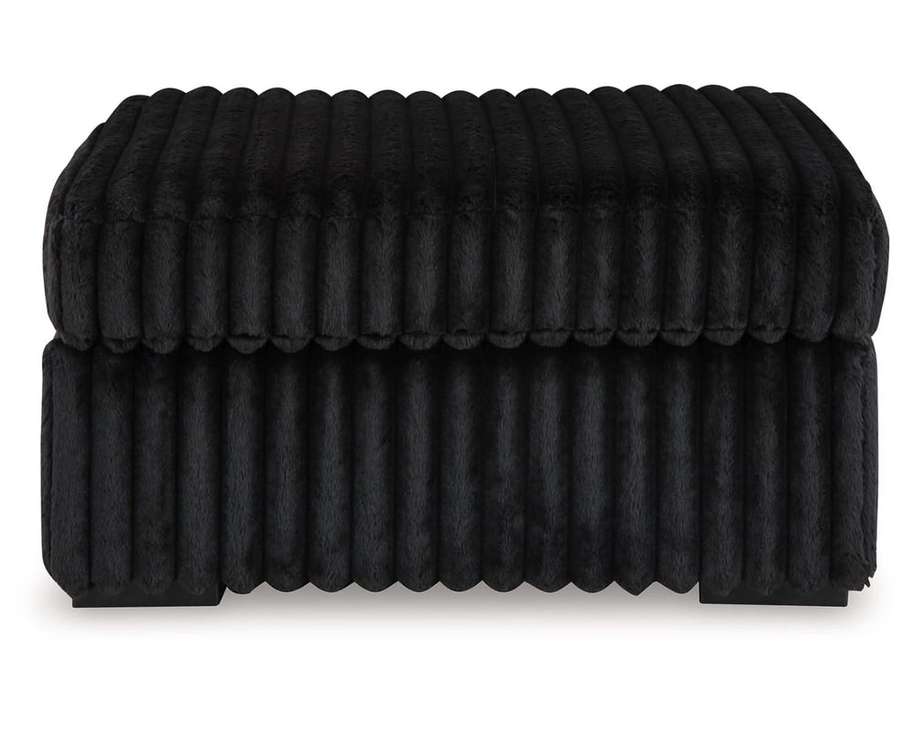 Midnight-Madness 3-Piece Sectional, Chaise and Oversized Accent Ottoman