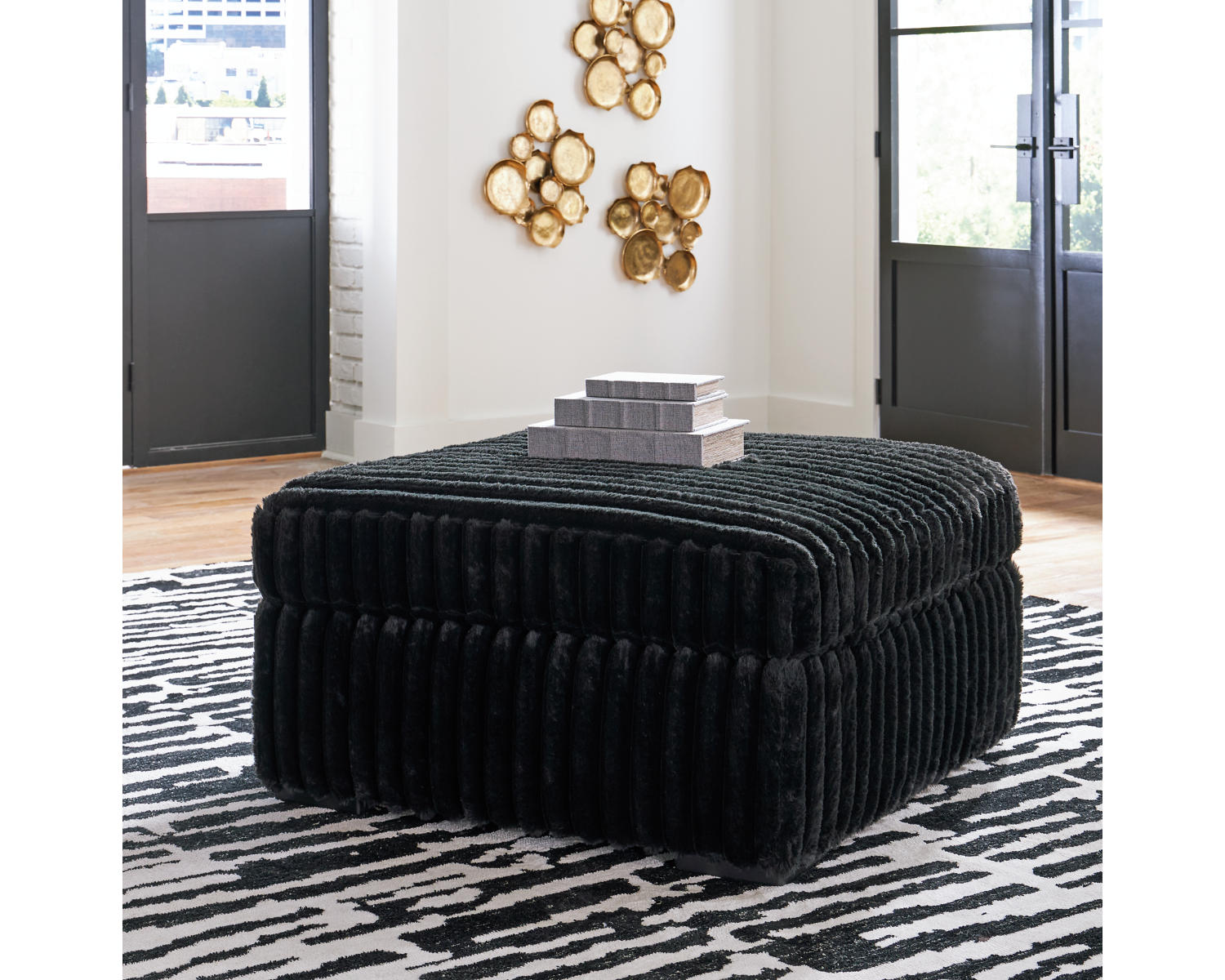 Midnight-Madness Oversized Accent Ottoman