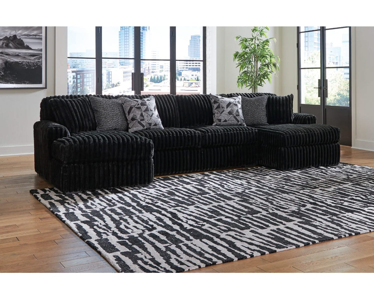 Midnight-Madness 3-Piece Sectional with Chaise