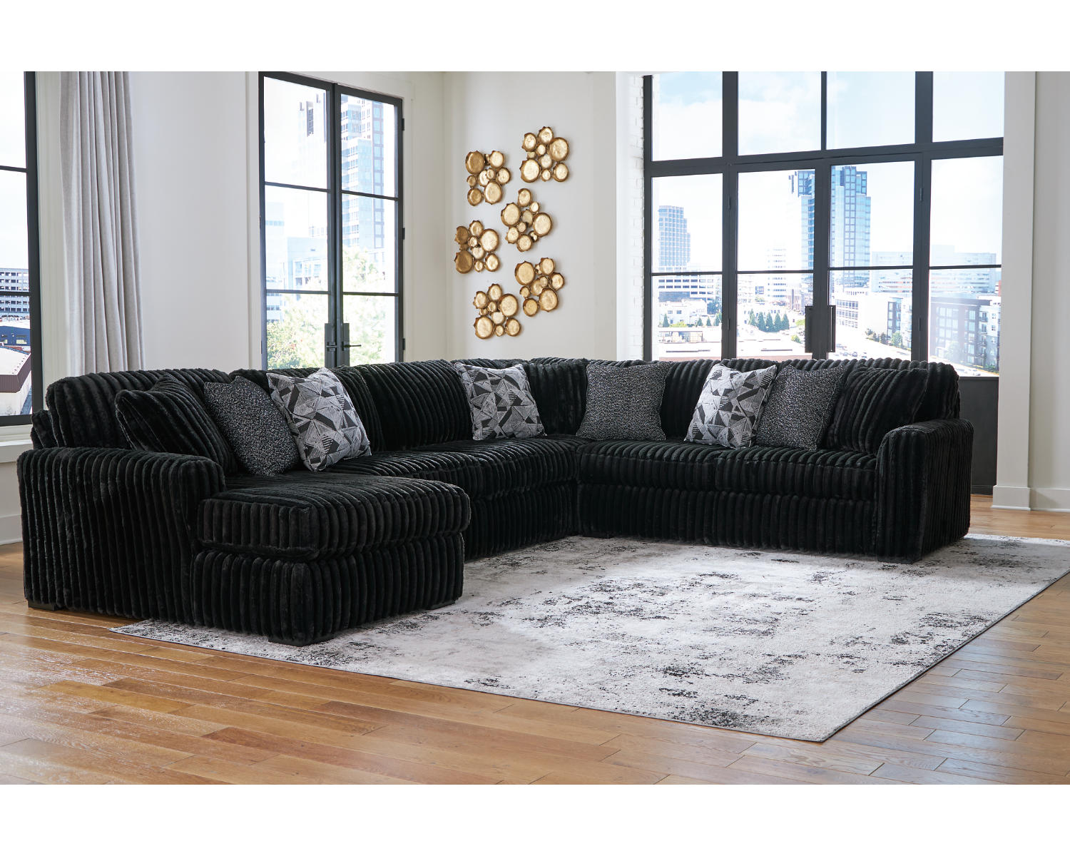 Midnight-Madness 4-Piece Sectional with Chaise