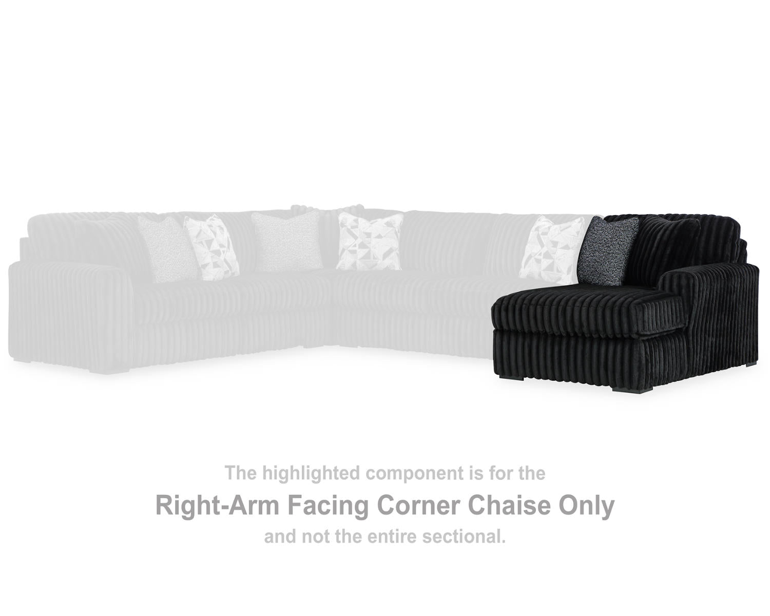 Midnight-Madness 4-Piece Sectional and Oversized Chaise