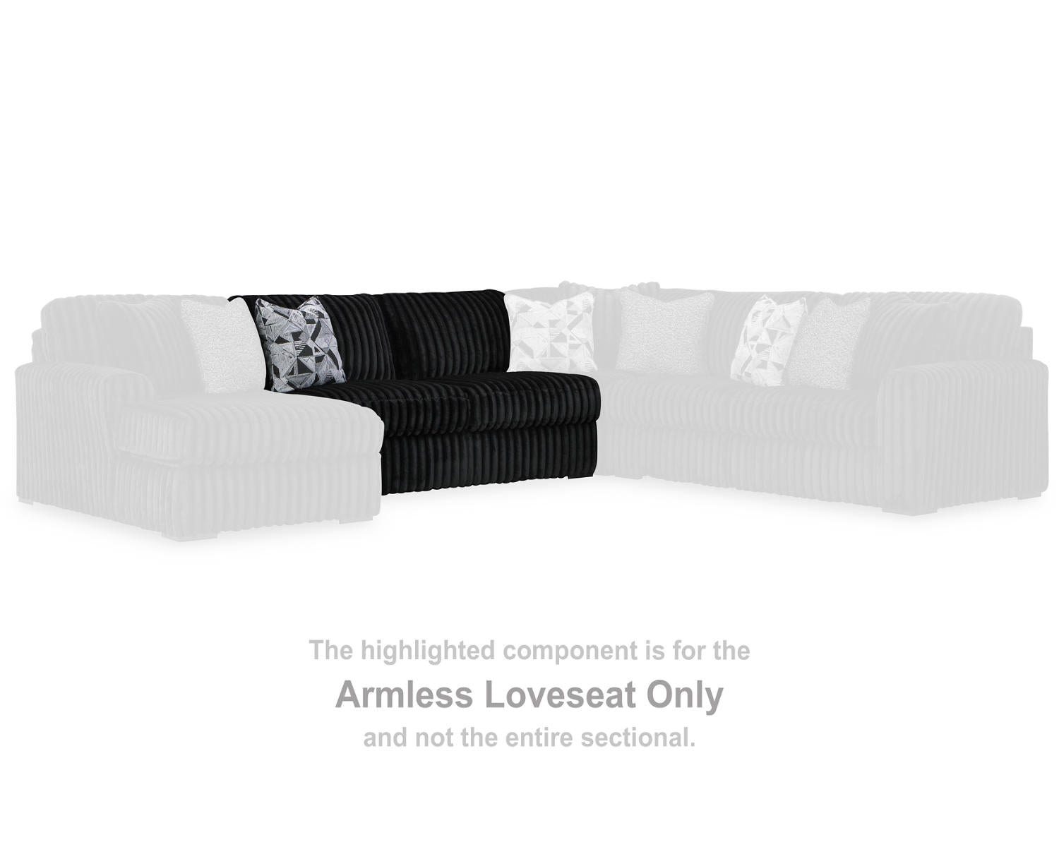 Midnight-Madness Armless Loveseat