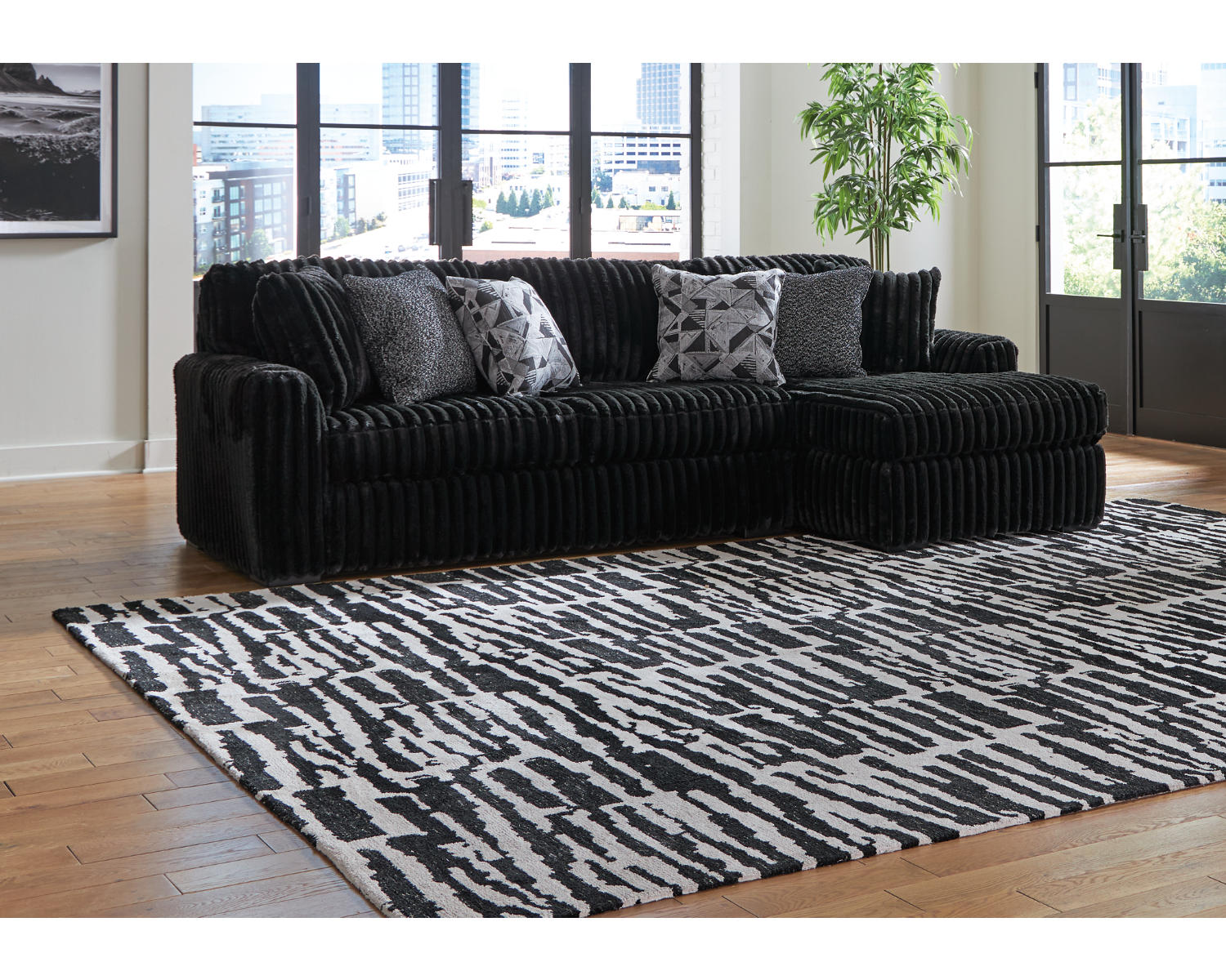 Midnight-Madness 2-Piece Sectional Sofa with Chaise