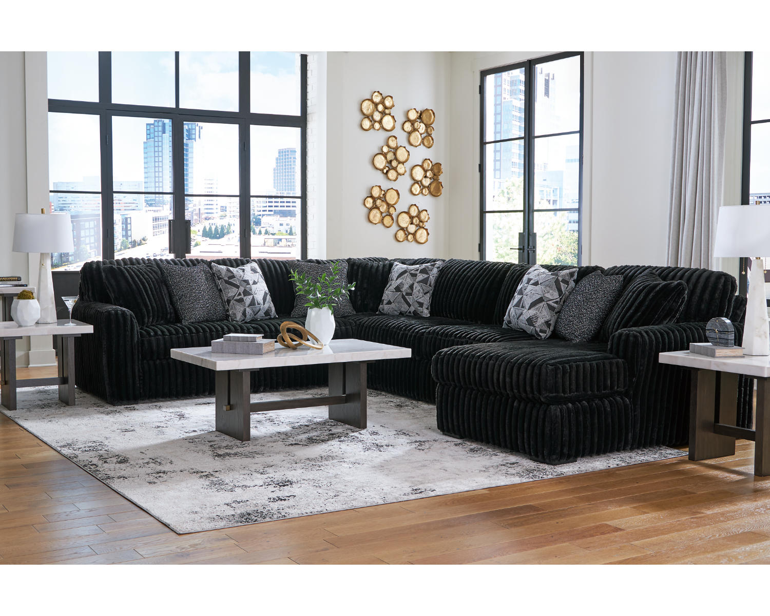 Midnight-Madness 4-Piece Sectional with Chaise