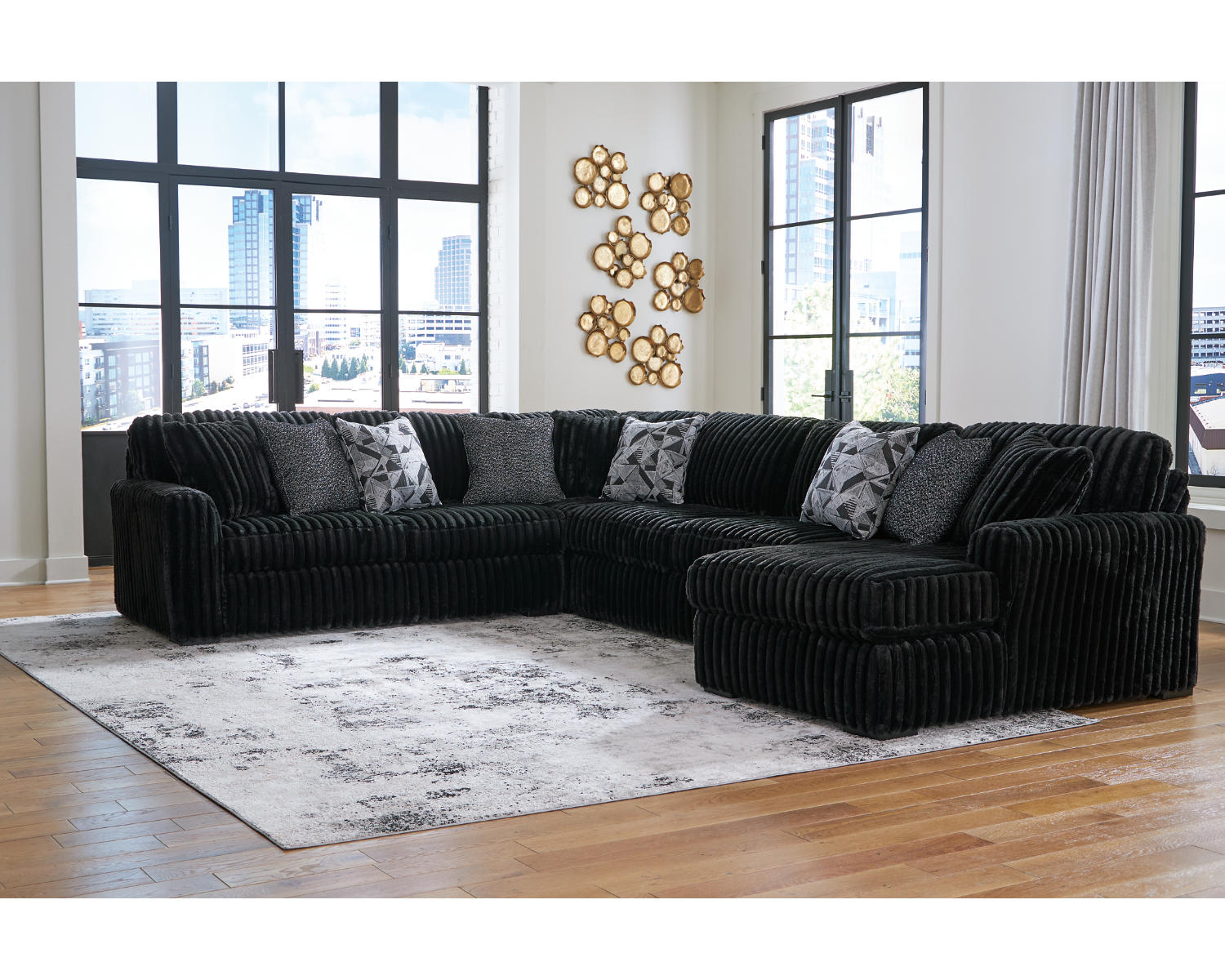 Midnight-Madness 4-Piece Sectional with Chaise