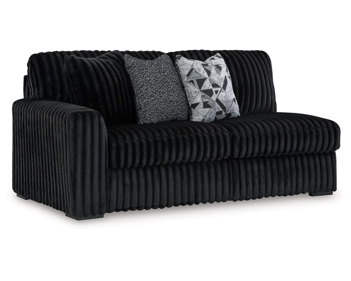 Midnight-Madness 3-Piece Sectional, Chaise and Oversized Accent Ottoman