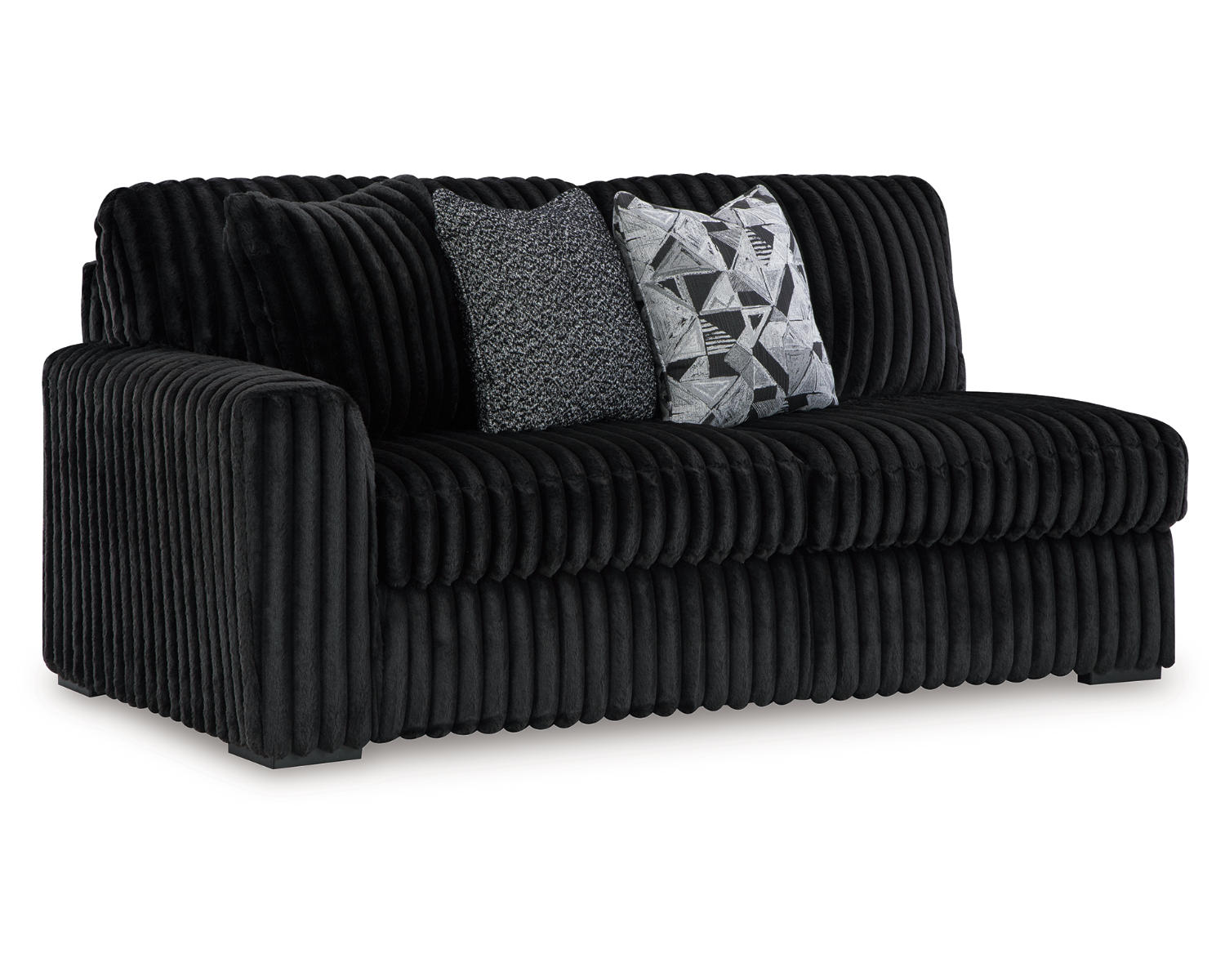 Midnight-Madness 3-Piece Sectional, Chaise and Oversized Accent Ottoman