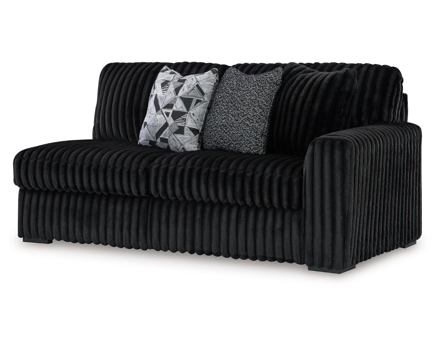 Midnight-Madness 3-Piece Sectional, Chaise and Oversized Accent Ottoman