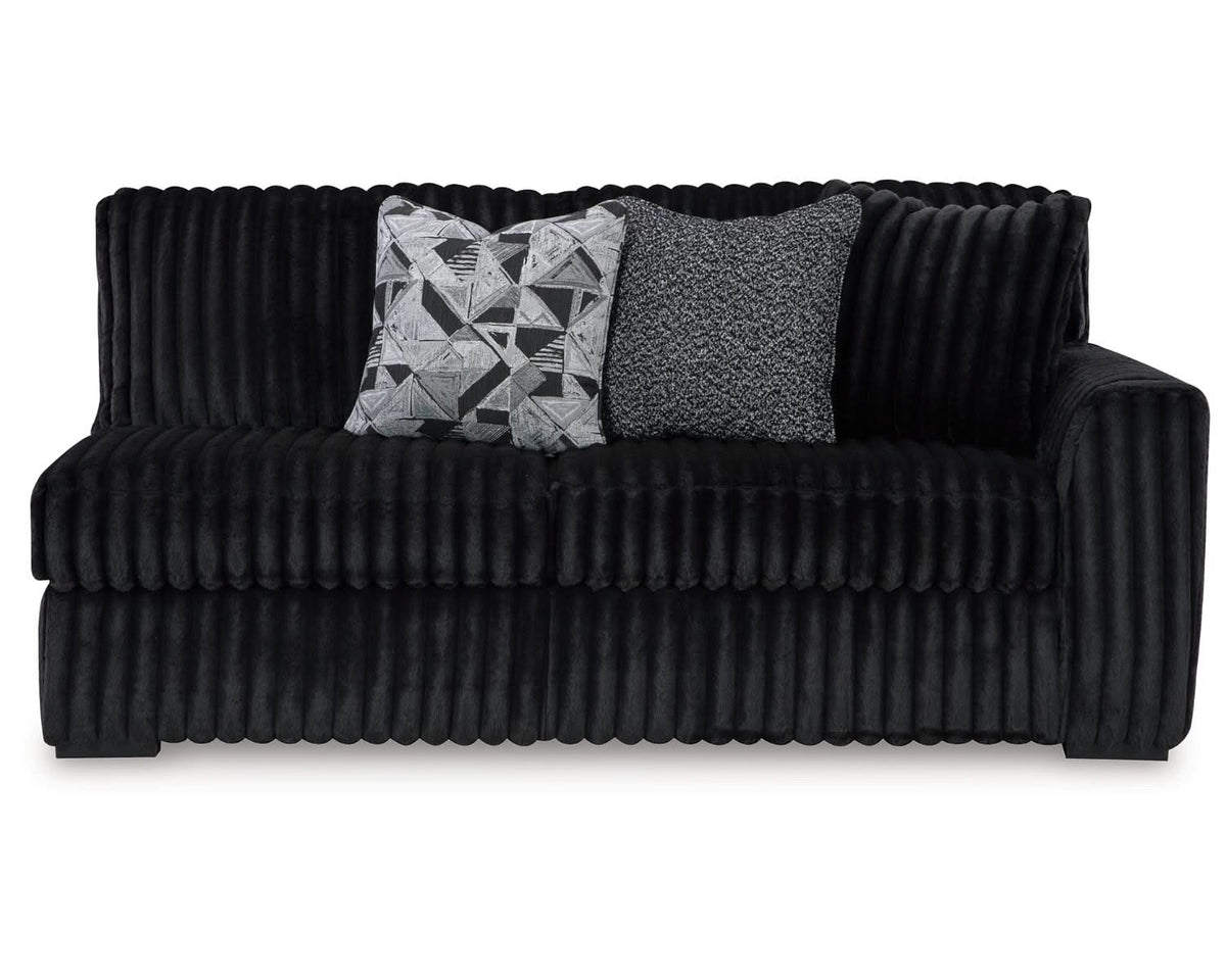 Midnight-Madness 3-Piece Sectional, Chaise and Oversized Accent Ottoman