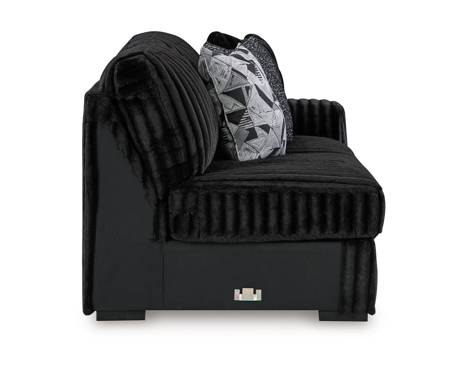 Midnight-Madness 3-Piece Sectional, Chaise and Oversized Accent Ottoman