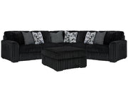Midnight-Madness 3-Piece Sectional and Oversized Ottoman