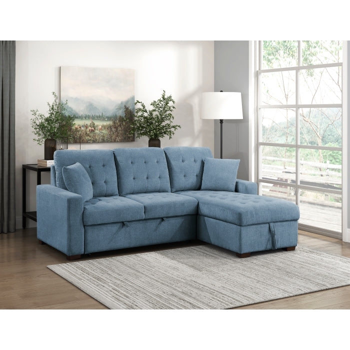 Waitsfield Collection 2-Piece Sectional with Right Chaise, Pull-out Bed and Hidden Storage